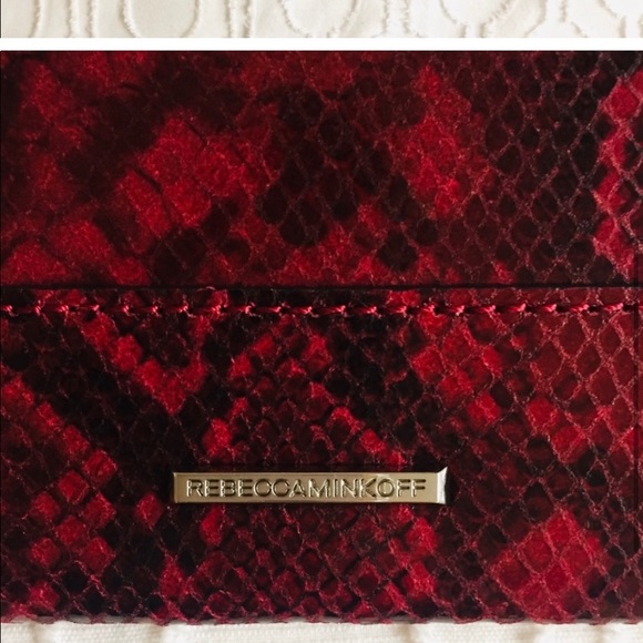 Rebecca Minkoff Sunday Leo red Snakeskin Clutch NWT - Picture 4 of 10